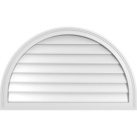 Ekena Millwork Round Top Surface Mount PVC Gable Vent w/ 2"W x 1-1/2"P Brickmould Frame, 36"W x 22"H GVPRT36X2202SN